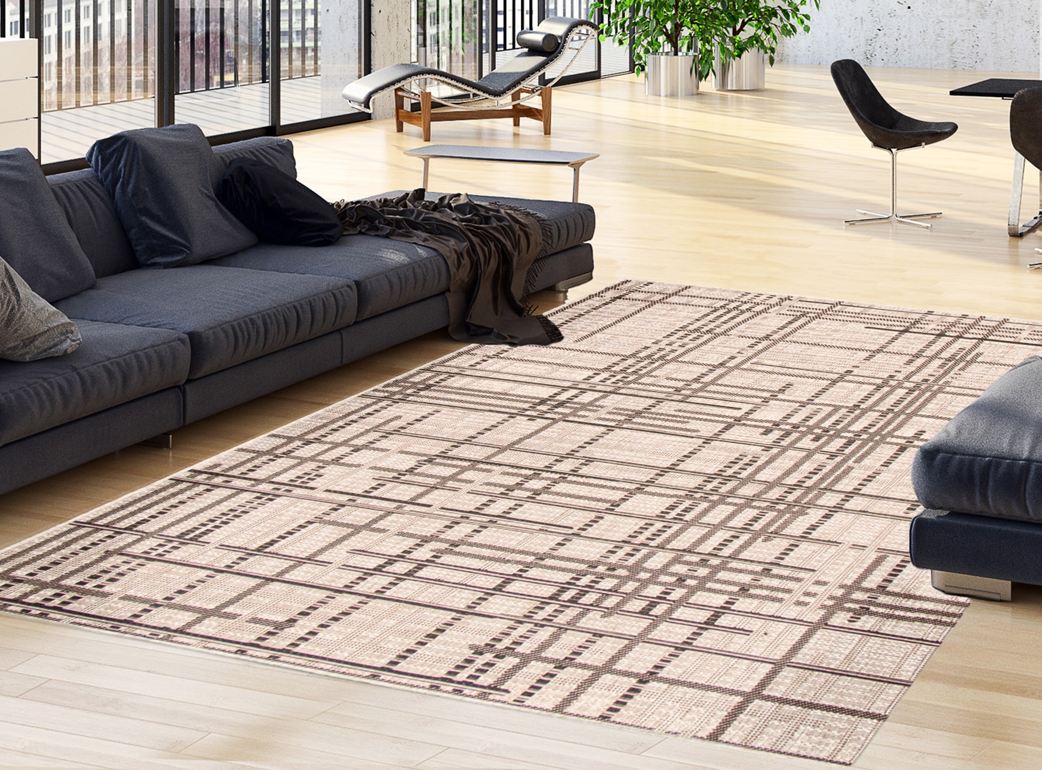 Sisal Burburry Silver-Black