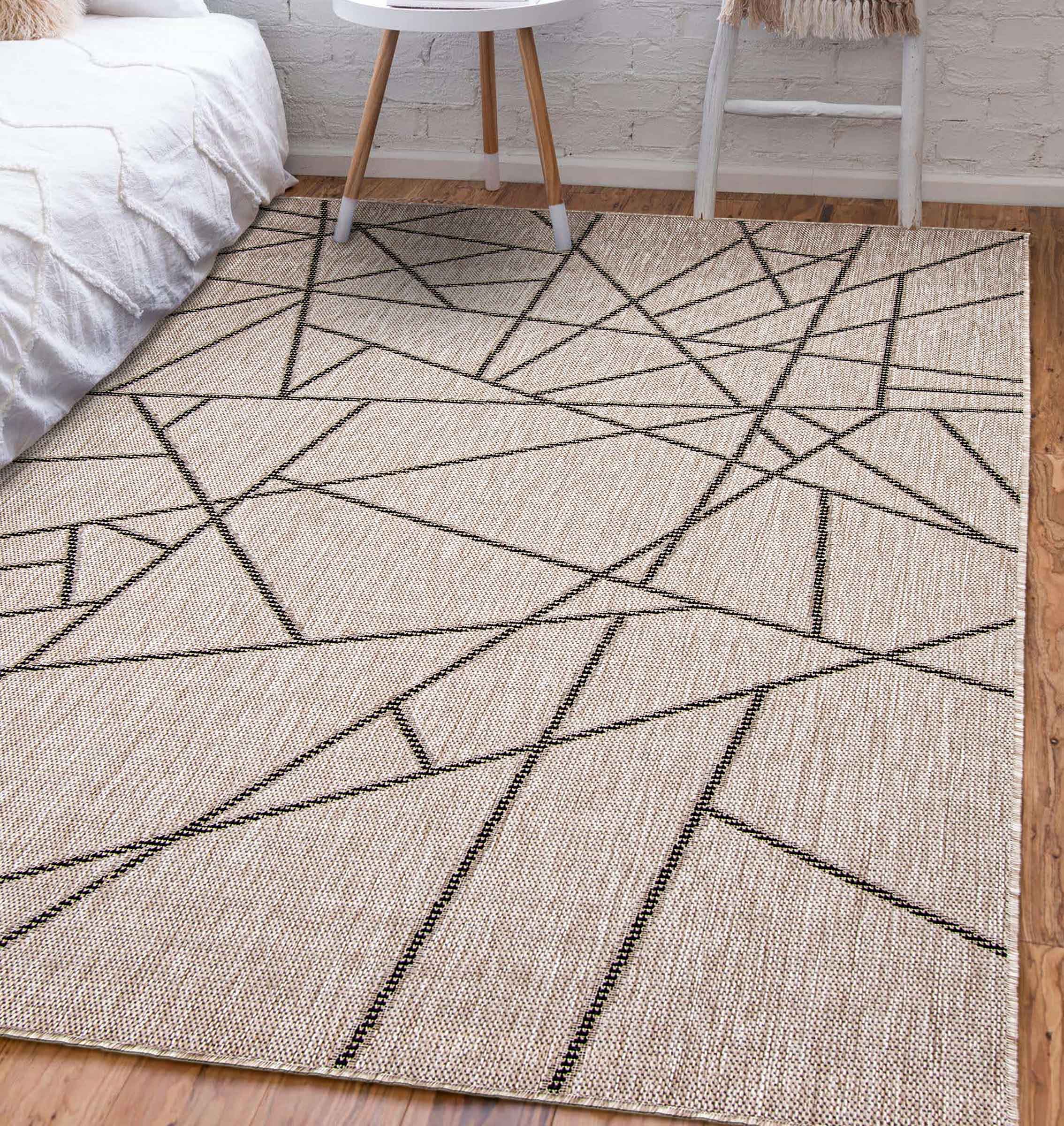 Sisal Abstract Silver-Black