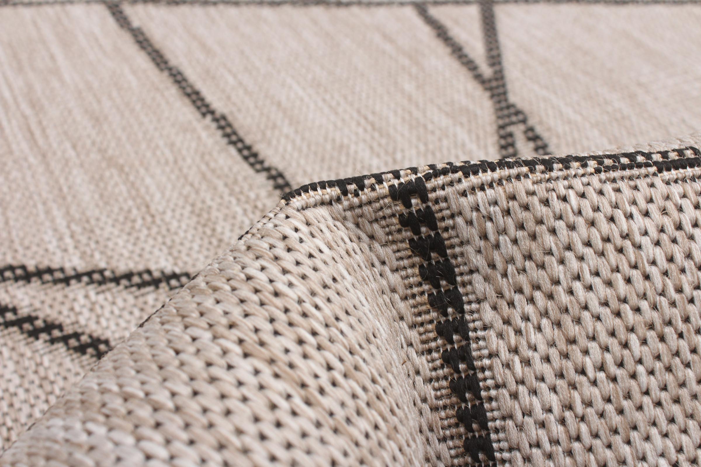 Sisal Abstract Silver-Black