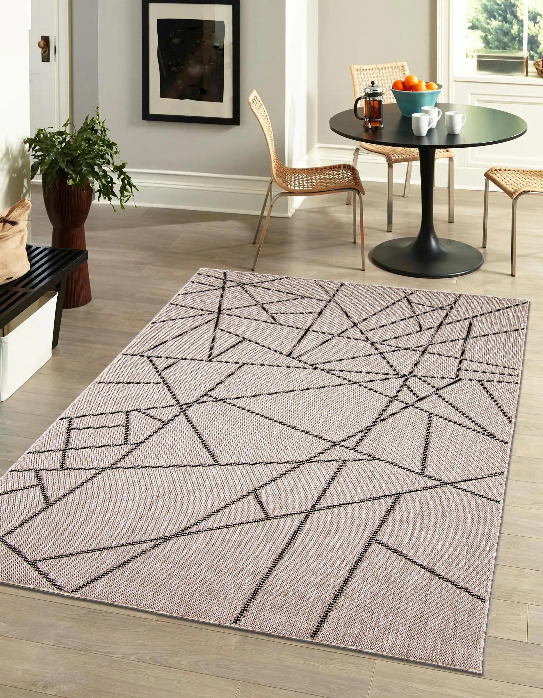Sisal Abstract Silver-Black