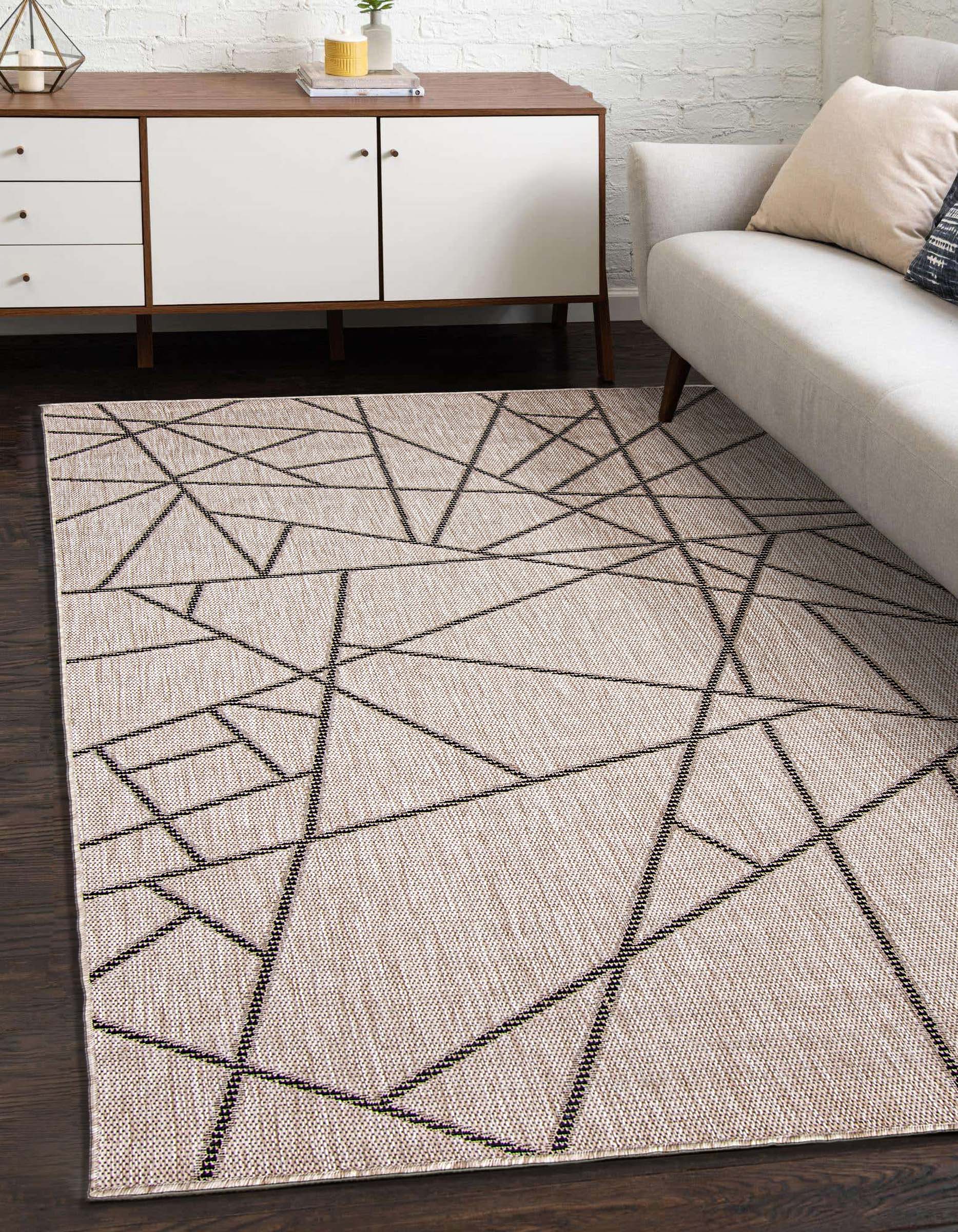 Sisal Abstract Silver-Black