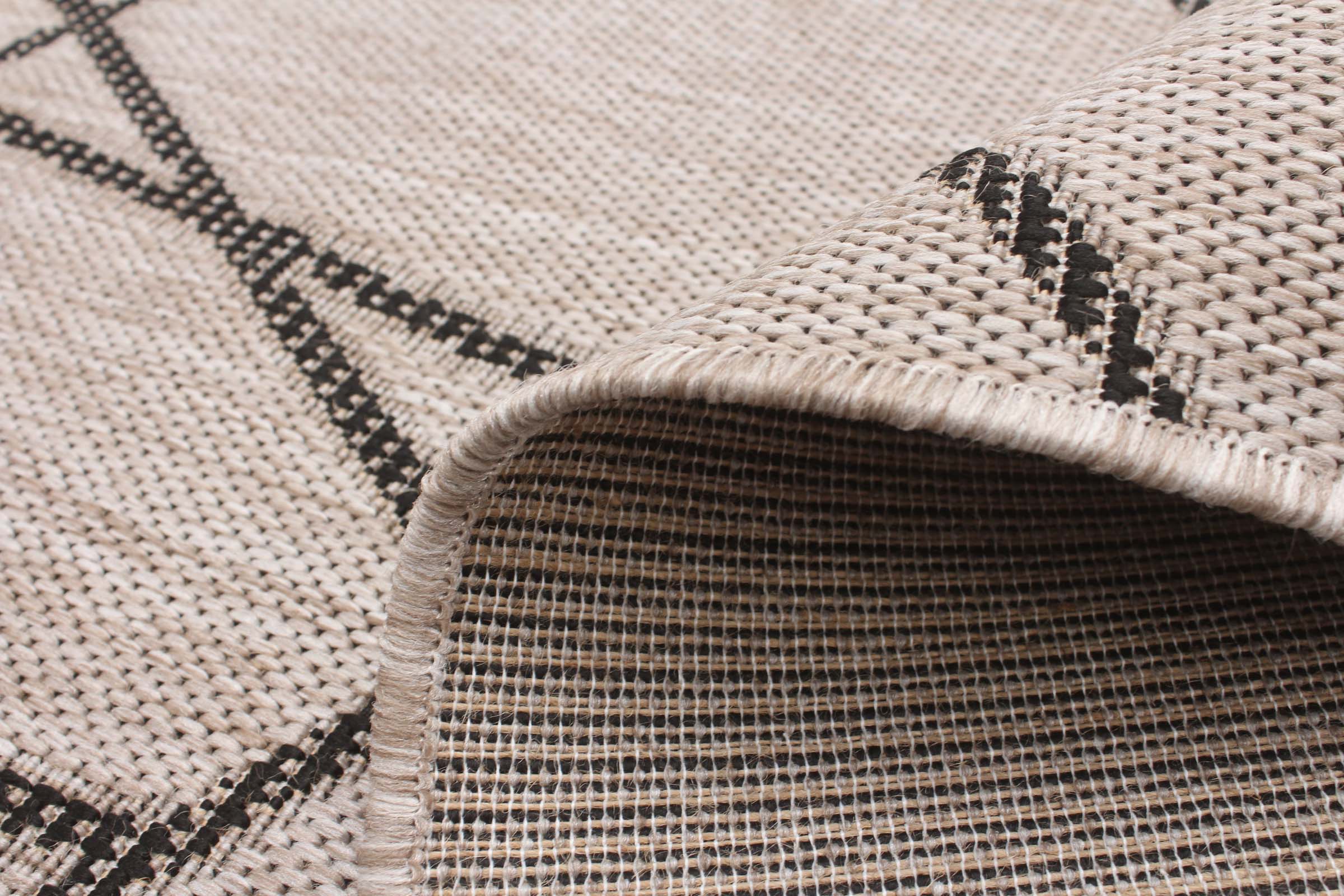 Sisal Abstract Silver-Black