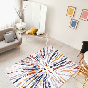 Morocco Sunburst Navy/White