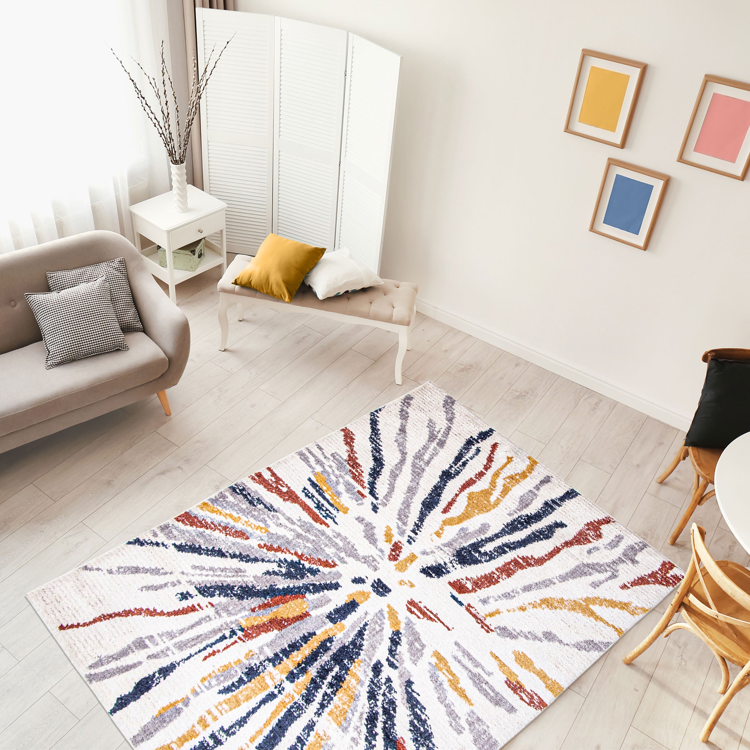 Morocco Sunburst Navy/White