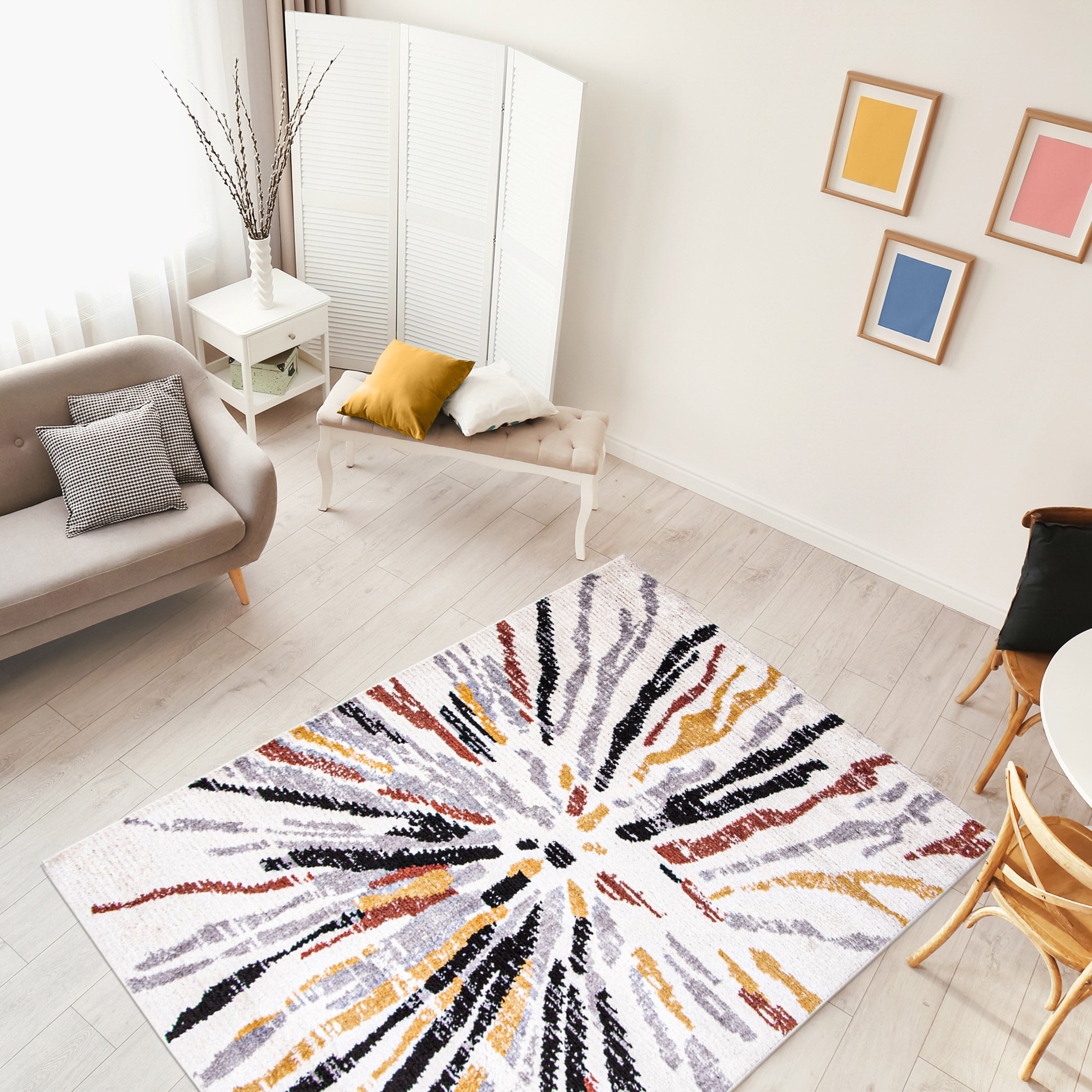Morocco Sunburst Grey/White