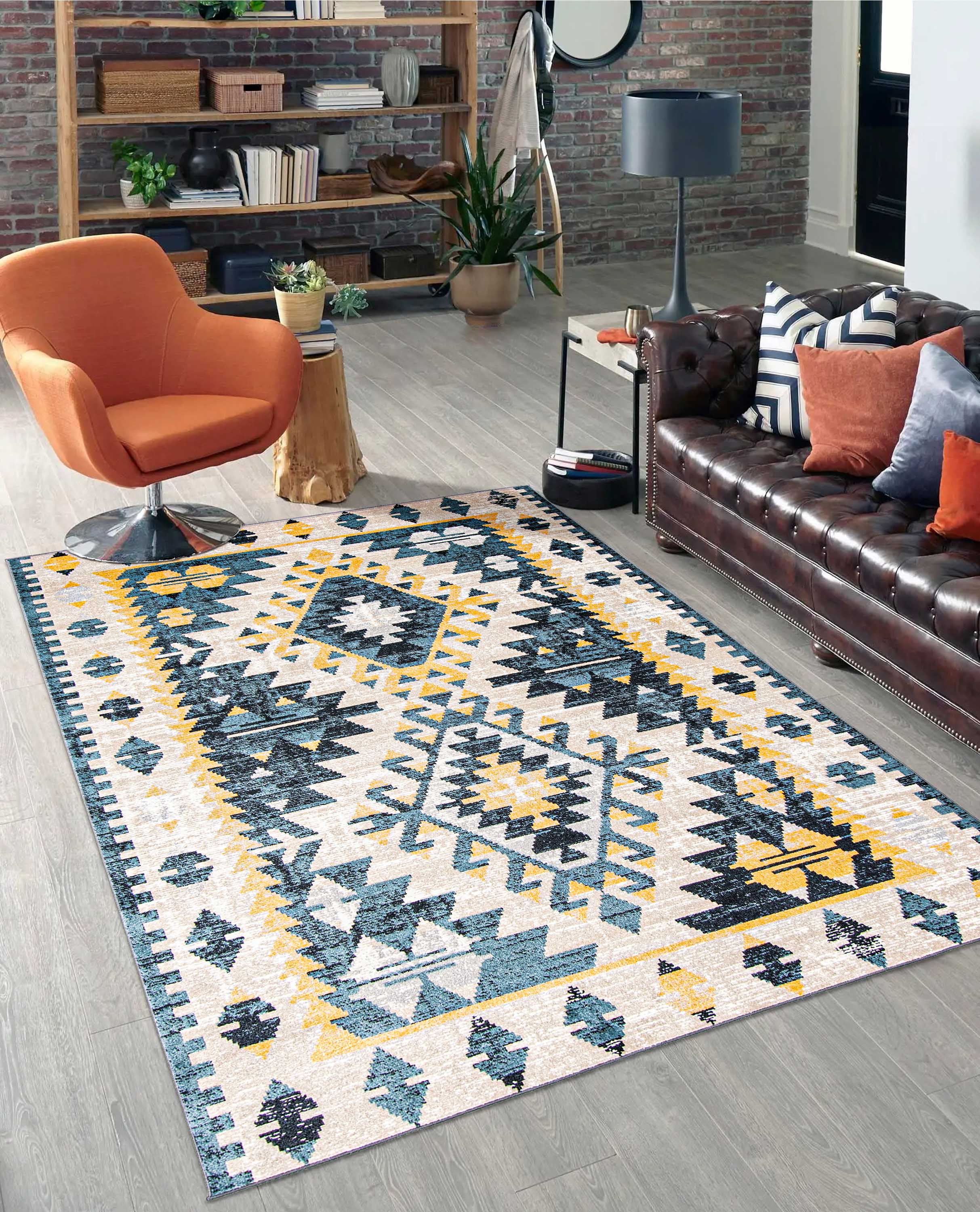 Aqua Mosaic Taupe/Blue