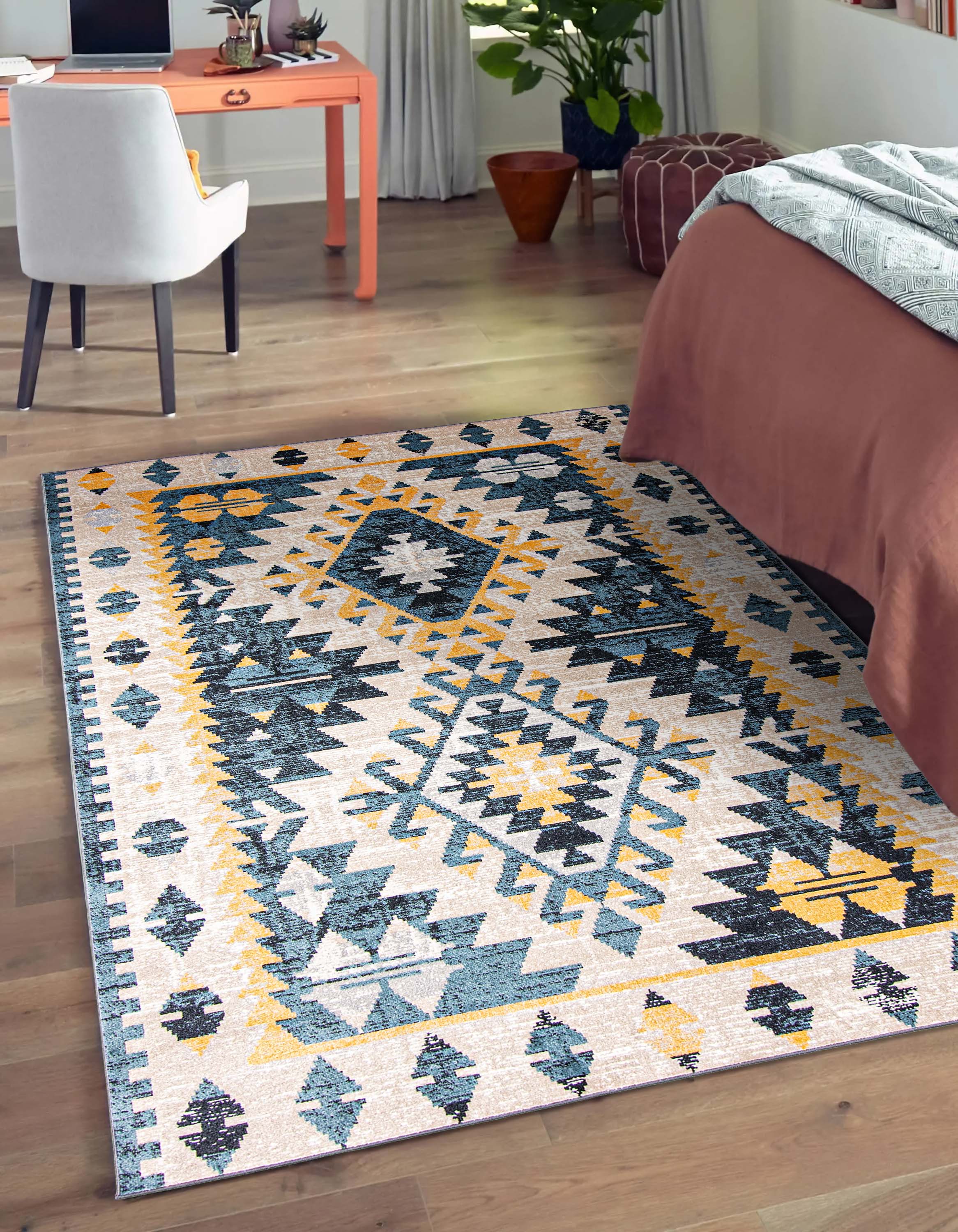 Aqua Mosaic Taupe/Blue